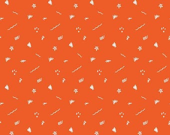 Get Your Cray-on with Crayola Ditsy Doodle Red, C15414-RED, sold by the half yard, Riley Blake Designs - Squiggles - Licensed Product