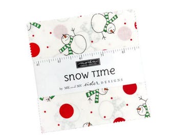 Snow Time Charm Pack 22500PP by Me and My Sister Designs, Moda Fabrics, Moda Precuts, 42 5-inch Squares Charm Pack