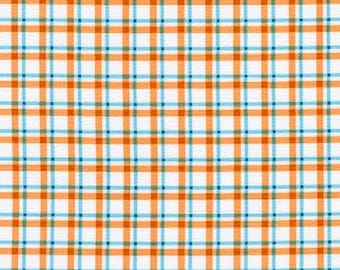 Flowerhouse Wildflowers Orange Plaid by Debbie Beaves: Cotton Quilting Fabric for Robet Kaufman FLH-20293-8 ORANGE,  sold by half yard
