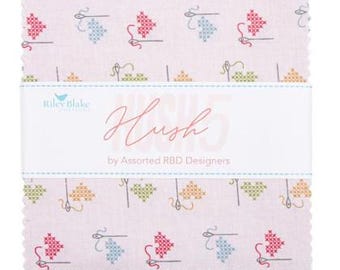 Hush Hush 5 - 5" Stacker charm pack Bundles  from the Hush Hush 5 collection for Riley Blake Designs 5-5-16940-42