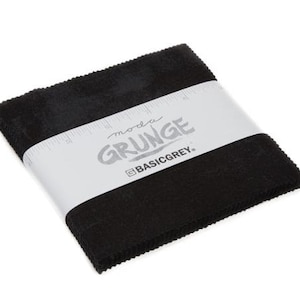 Grunge Basics Charm Pack onyx 30150PP 99 by BasicGrey for Moda - 42 Piece Bundle of 5&quot; squares