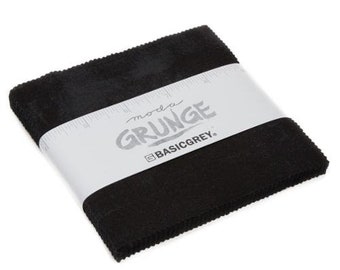 Grunge Basics Charm Pack onyx 30150PP 99 by BasicGrey for Moda - 42 Piece Bundle of 5" squares