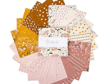 Blush 'n Butterscotch 5" Stacker Charm Pack by Simple Simon & Company for Riley Blake Designs 42 5" Squares 5-15590-42