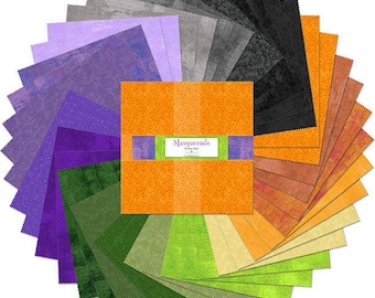 Masquerade - 10 Karat Gems - 10" Squares charm pack by Wilmington Fabrics - 42 prints, Halloween, Fall tone on tone fabrics, 512 169 512