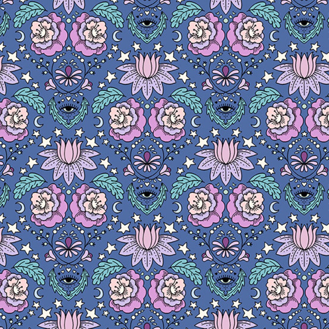 Oracle by Eye Candy Quilts for Andover, Color Blue Metallic Pattern ...