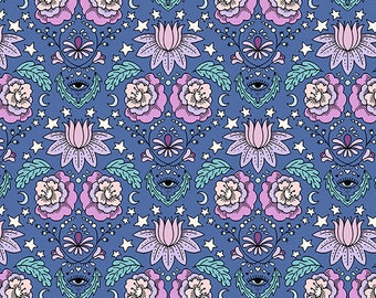 Oracle by Eye Candy Quilts for Andover, Color Blue Metallic Pattern: Wards, sold by the half yd, A-233-LB
