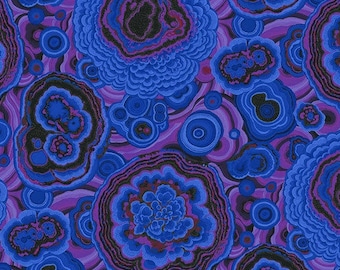 Agate- Blue Fabric Phillip Jacobs for the Kaffe Fassett Collective, Free Spirit Fabrics, 100% Cotton quilting fabric, PWPJ106.BLUE