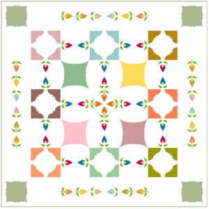 Posies Round the Square Quilt pdf Anleitung