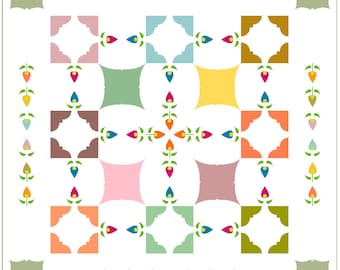 Posies Round the Square Quilt Pattern