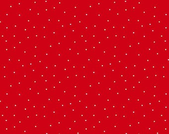 Essential Pindots Tomato Red/White 1817039131 331 Classics by Wilmington Fabrics -sold by the half yard