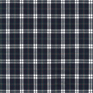 House of Wales Tartan Plaid, Robert Kaufman 100% cotton, Fabric sold by the half yard, navy, green & white SB-51010D504-9 NAVY