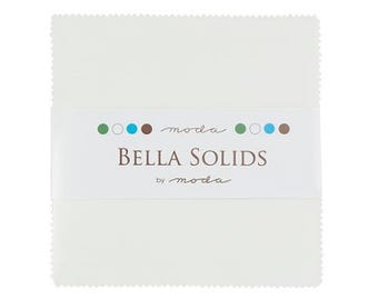 Bella Solids Charm Pack White by Moda Precuts  - 42 pieces - 5" x 5" 9900PP 98