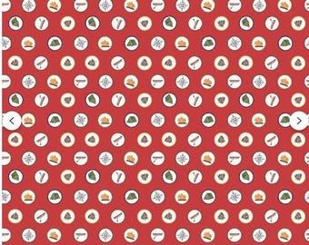 Love You S'more Badges Red by Gracey Larson for Riley Blake Fabrics, C12141-RED quilters cotton by the half yard