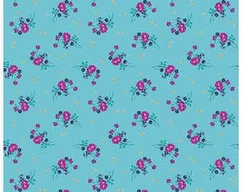 Brilliance Bouquets C14224 Sky - Quilting Cotton Fabric by Gerri Robinson for Riley Blake Designs  - sold by 1/2 Yard, C14224 Sky