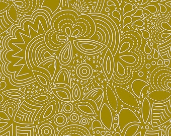 Brass Hopscotch Century Prints 2021 Stitched Pattern by Alison Glass 1/2 yd, a great blender fabric by Andover Fabrics CS-21