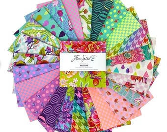 Tula Pink Untamed 5" Charm Pack, 42pc, Precut Fabric Squares, Cut by Free Spirit, FB6CPTP.UNTAMED