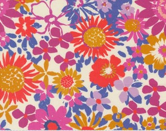 Maeve Phoebe Pearl 11930 11 by Crystal Manning for Moda Fabrics -sold by the half yard, Florals, Sunflowers, Daisies