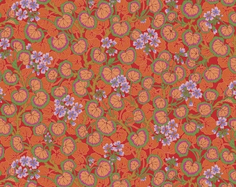 Philip Jacobs Climbing Geraniums Red Kaffe Fassett Collective Fabric 2021, PWPJ110-Red , 100% Cotton, sold by 1/2 yard