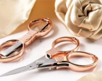 Rose Gold Folding embroidery scissors, 3.9 inches long, great for gifts