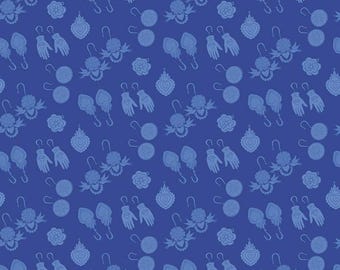Eleanor Earrings Cobalt by Kathy Cano-Murillo for Riley Blake Fabric, sold by 1/2 yard, C11713-COBALT