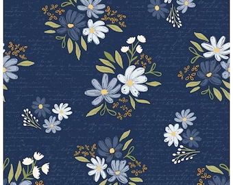 Between the Pages Main Navy by Fran Gulick for Riley Blake Designs - Quilting Cotton Fabric - sold by 1/2 Yard, C15370-NAVY