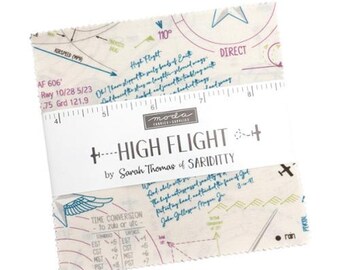 High Flight Charm Pack 45060PP by Sariditty, Moda Fabrics, Moda Precuts, 42 5-inch Squares Charm Pack