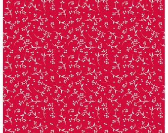 Front Porch Stems Red C17214-RED by Jill Finley for Riley Blake Designs, sold by the 1/2 Yd, 100% cotton