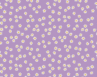 Sweet Picnic Daisy Field Lilac - 100% Cotton -  by Natàlia Juan Abelló for Riley Blake Designs - Sold By The Half Yard - C12095-LILAC