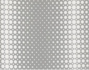 Color Crush Silver 10885 13 by Vanessa Christenson, V and Co. for Moda Fabrics -sold by the half yard, Vibes Dots, Stripes, gray, white