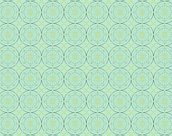 Soft Turquoise Green , Pattern: Buttons, by Giucy Giuce Fabric from the Attic Collection, Andover Fabrics, Inc sold by Half Yard A-9978-G