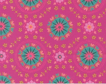 Parlor Mandala Passion Fruit 11964 22 by Crystal Manning, Moda Fabrics -sold by the half yard, Mandala Florals