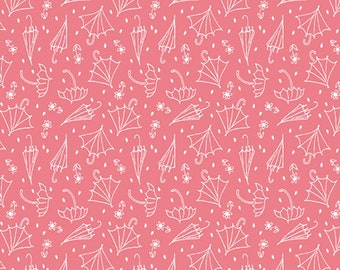 April Showers in Rose pink with  the frolic pattern by Andover Fabrics, 1/2 yd, a great blender fabric from Andover Fabrics - 9506-E