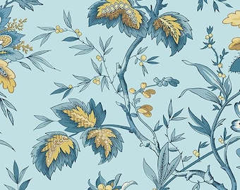 Beach House by Edyta Sitar of Laundry Basket Quilts for Andover, Color - Sky Blue, Pattern - Ariel, sold by the half yd, A-1163-LB