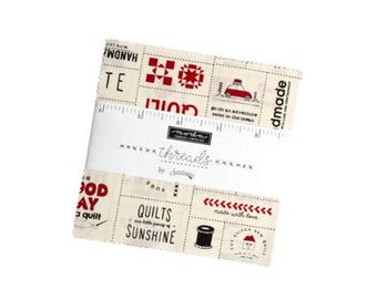 Threads Charm Pack 55680PP by Sweetwater, Moda Fabrics, Moda Precuts, 42 5-inch Squares Charm Pack