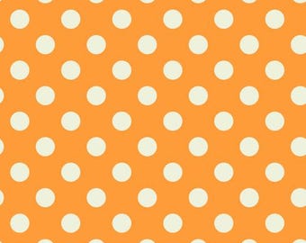 Begonia Orange Pom Poms by Tula Pink True Colors All Stars | Freespirit Fabrics PWTP118.Begonia | Cotton Fabric | Apparel, Quilting
