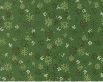 Holiday Cheer Evergreen 20976 14 Designed by Stacy Iest Hsu for Moda Fabrics -sold by half yard, Snow Flurry Blenders Snowflake