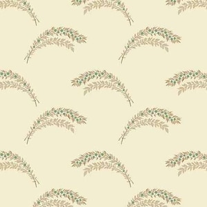 Prímula- Sitar Edyta - Cesta de lavandería, Color- Pergamino, Patrón- Rama de bayas, 1/2 yd, 100% algodón y telas Andover, A-523-L