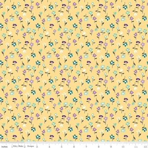 Hello Spring Floral Yellow by Sandy Gervais for Riley Blake Designs, 1/2 yd, floral fabric - C12965-YELLOW