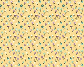 Hello Spring Floral Yellow by Sandy Gervais for Riley Blake Designs, 1/2 yd, floral fabric - C12965-YELLOW
