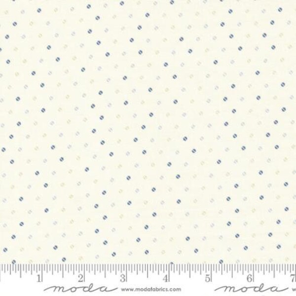 Blueberry Delight Cream 3039 11 by Anne Sutton for Bunny Hill Designs and Moda Fabrics, dots, sold by the half yard