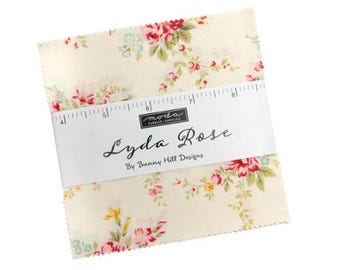 Lyda Rose Charm Pack 3070PP by Bunny Hill Designs, Moda Fabrics, Moda Precuts, 42 5-inch Squares Charm Pack