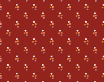 Maple Strokes Brick by Gabrielle Neil Design for Riley Blake Designs, 1/2 yd, script fabric - C12477-Brick