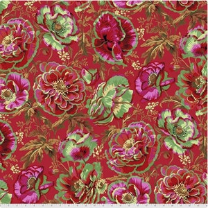 Philip Jacobs Dorothy Red PWPJ109 Kaffe Fassett Collective Fabric 2021, 100% Cotton, sold by 1/2 yard