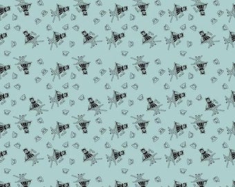 J Wecker Frisch Press On Girl - Aqua C15260-Aqua Mint, Riley Blake Fabric, Vintage Sewing, 100% Cotton, sold by the 1/2 Yard