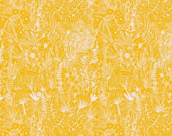 Jungle - Maize, Harmony by Carolyn Gavin for Conservatory Craft from Freespirit, PWCG007.MAIZE, sold by the half yard