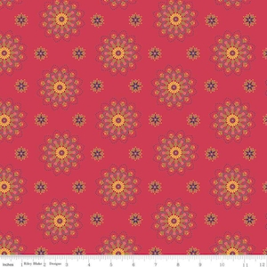 Market Street Medallions Red Berry quilting fabric - 1/2 Yard by Heather Peterson from Market Street For Riley Blake - C14121-Berry