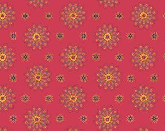 Market Street Medallions Red Berry quilting fabric - 1/2 Yard by Heather Peterson from Market Street For Riley Blake - C14121-Berry