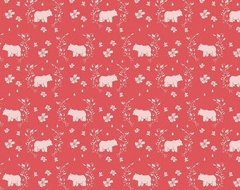 Strawberry Honey Bears Cayenne quilters cotton by the half yard - Gracey Larson for Riley Blake Fabrics, C10243-CAYENNE