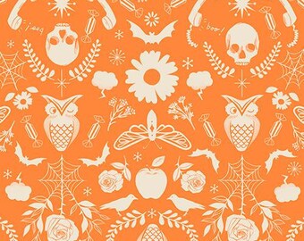 Good Spirits Pumpkin RS5138 14 Ruby Star Society, sold by the half yard, Spooky Novelty Owls