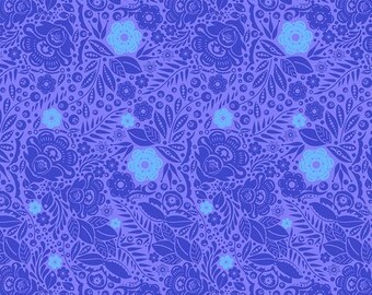 Love Always AM Lace - Cobalt, Designed by Anna Maria Horner for FreeSpirit Fabrics, 100% cotton, PWAH132.Cobalt